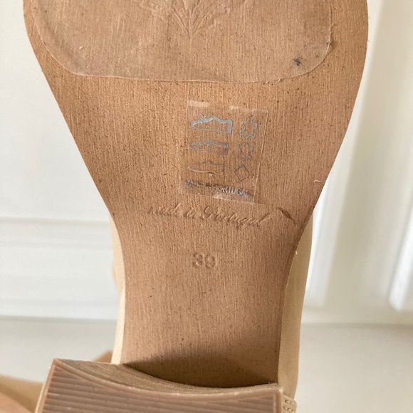 Free People Elle Block Heel Leather Boots In Natural Cane Sz 39 - Picture 10 of 12